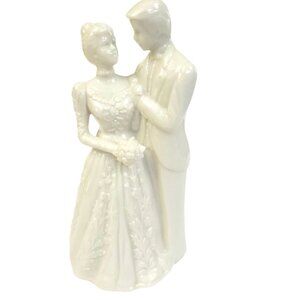 Lenox Vtg Cake Topper Wedding Promises Collection Bride & Groom 7" Porcelain